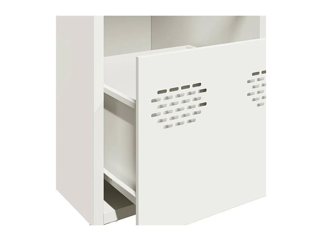 Credenza Bianca 101,5x39x73,5 cm in Acciaio Laminato a Freddo