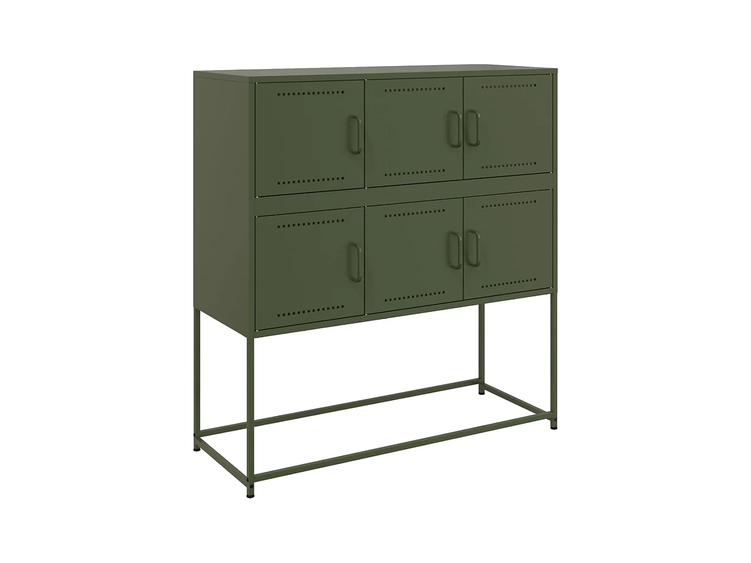 Dressoir 100,5x39x107 cm staal olijfgroen