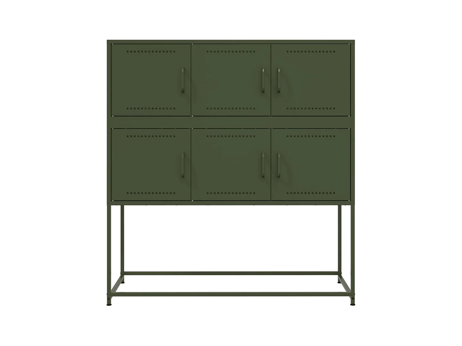 Dressoir 100,5x39x107 cm staal olijfgroen