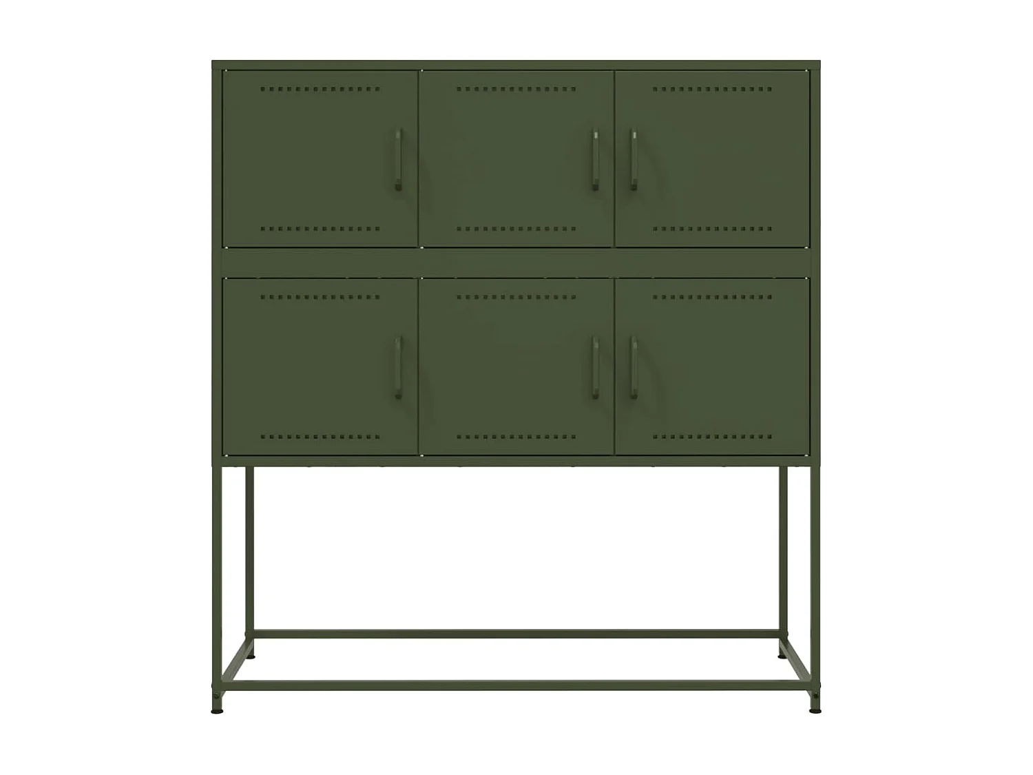Dressoir 100,5x39x107 cm staal olijfgroen