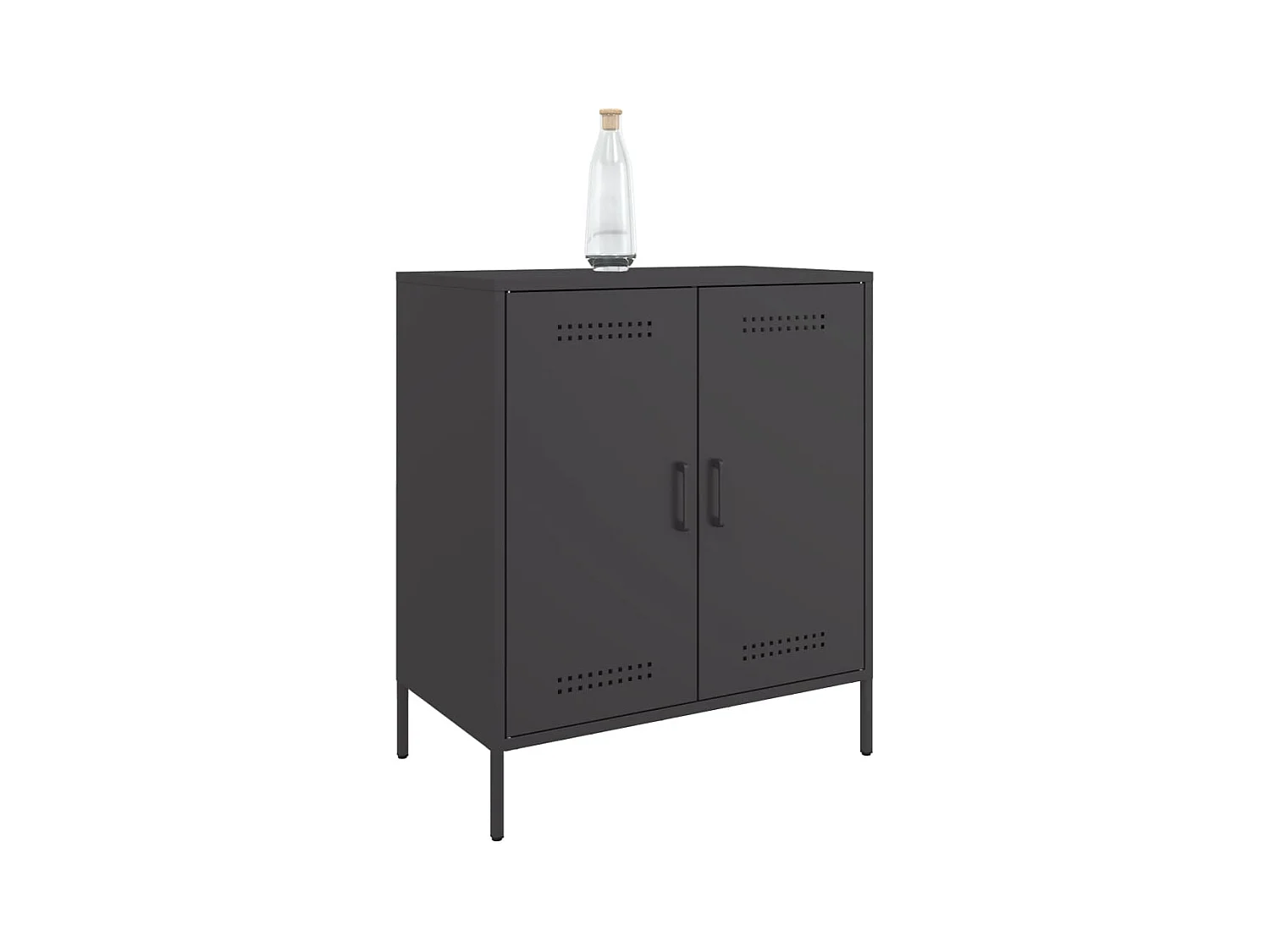 Buffet noir 68x39x79 cm acier