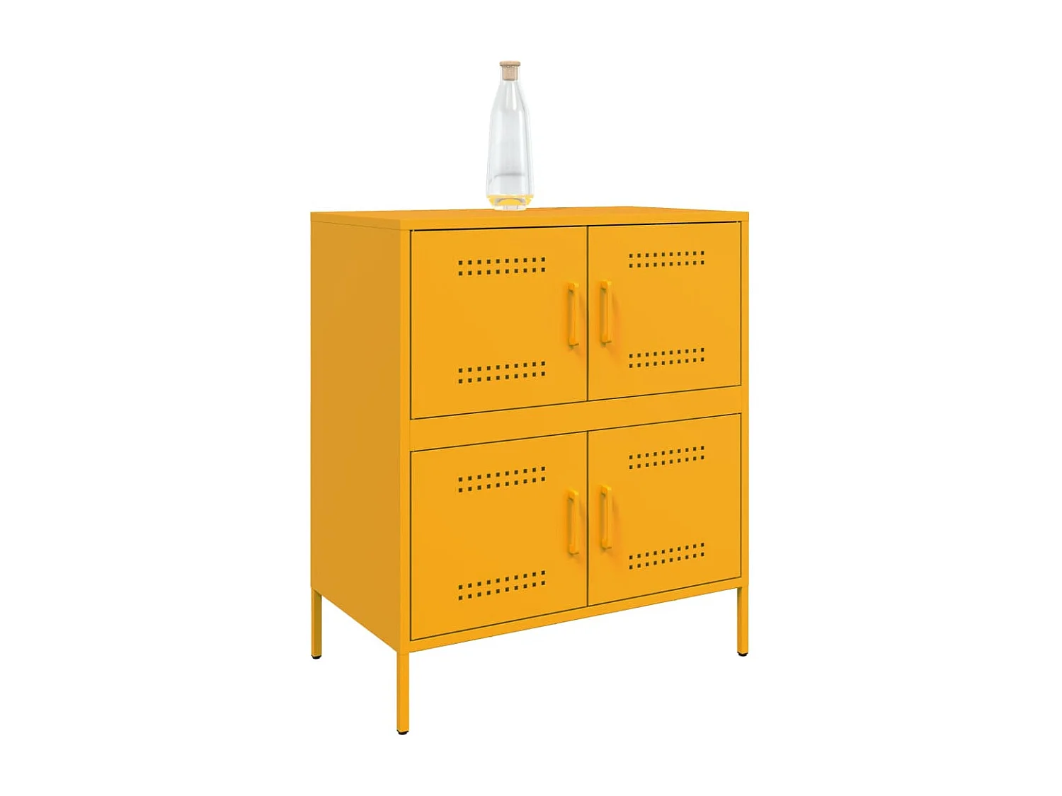 Buffet jaune moutarde 68x39x79 cm acier