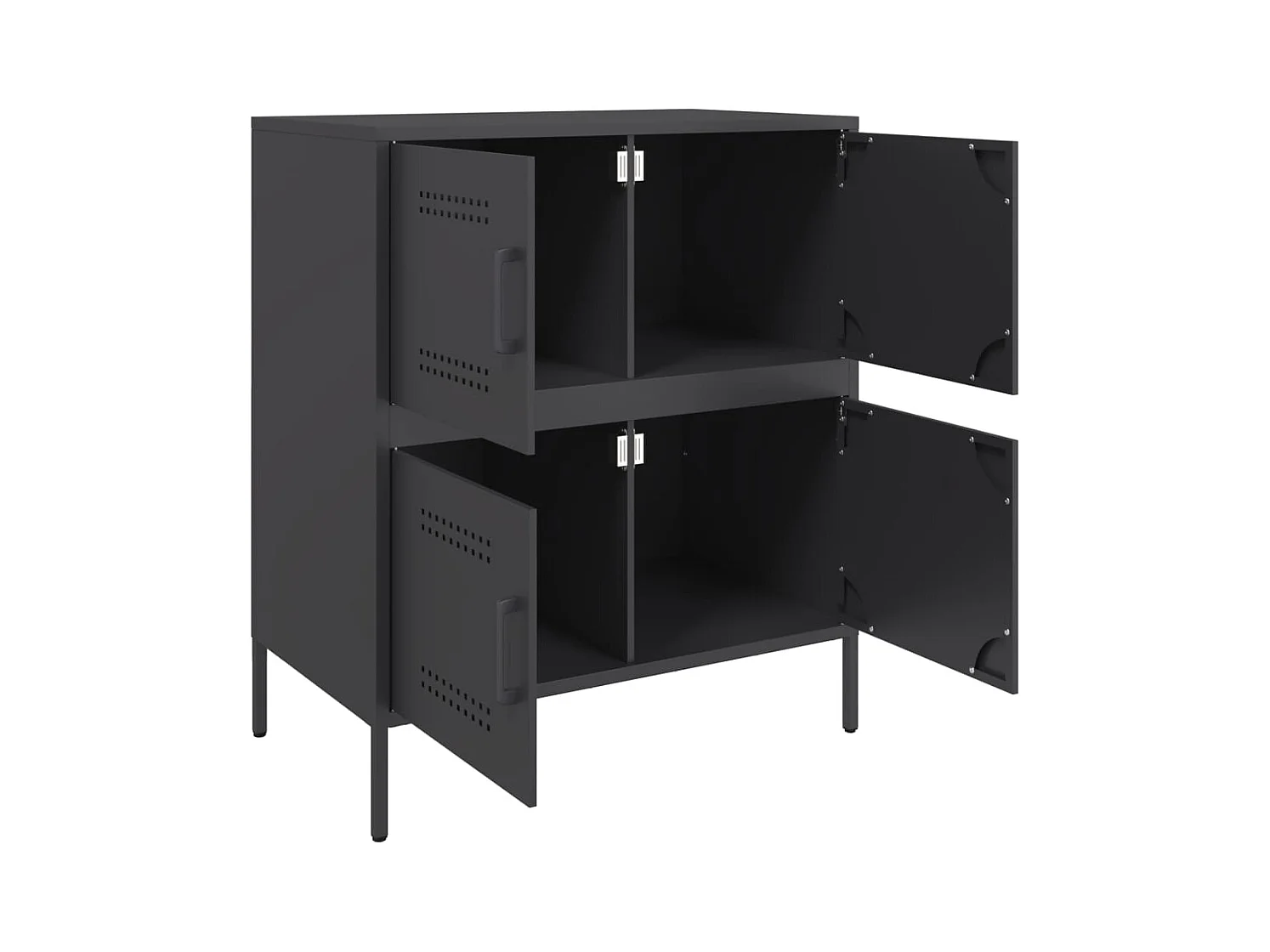 Buffet noir 68x39x79 cm acier