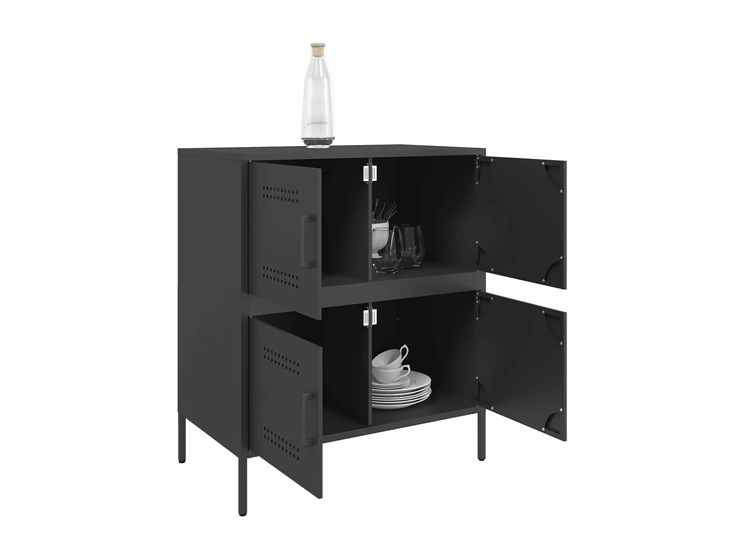 Buffet noir 68x39x79 cm acier
