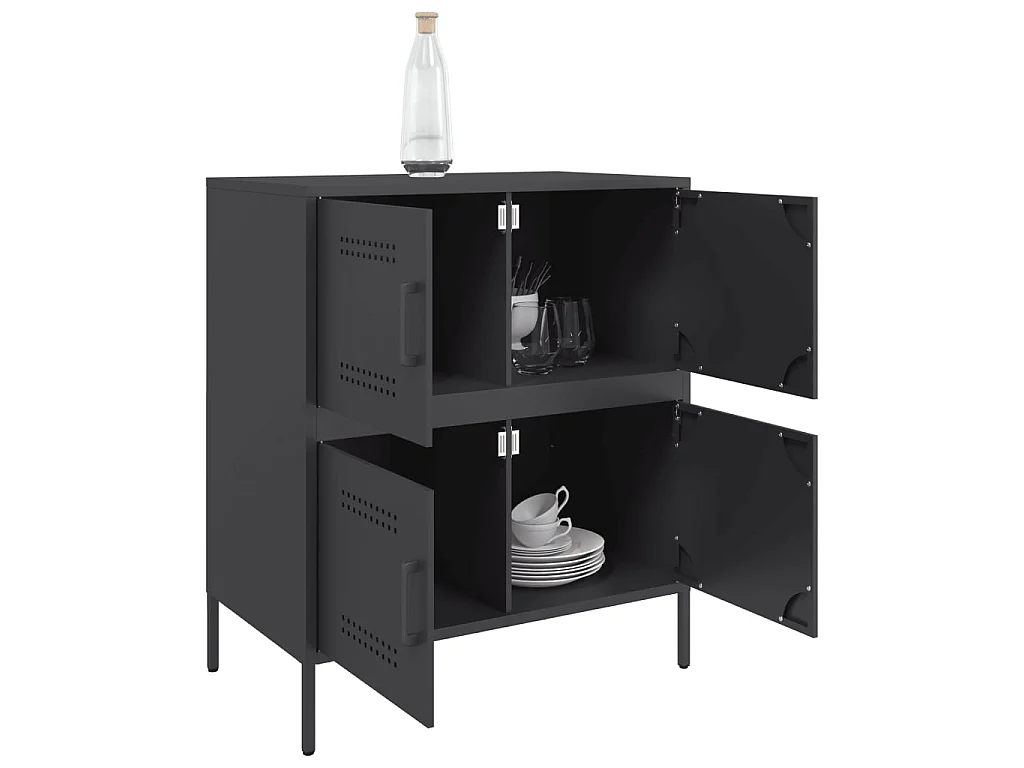 Aparador de acero negro 68x39x79 cm