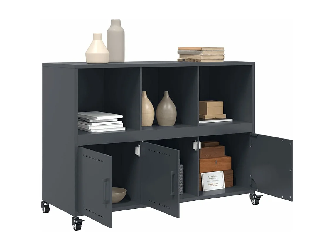 Buffet anthracite 100,5x39x72 cm acier