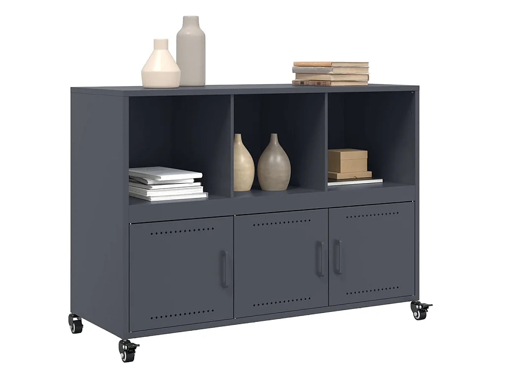 Buffet anthracite 100,5x39x72 cm acier