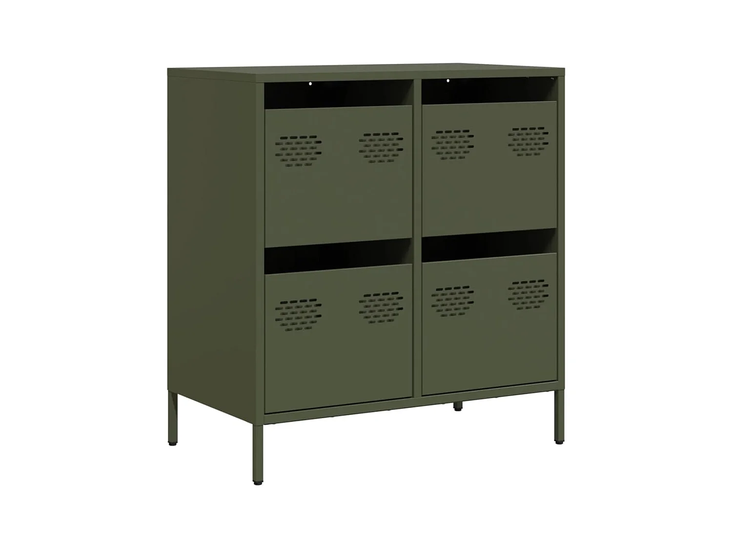 Credenza Verde Oliva 68x39x73,5 cm in Acciaio Laminato a Freddo