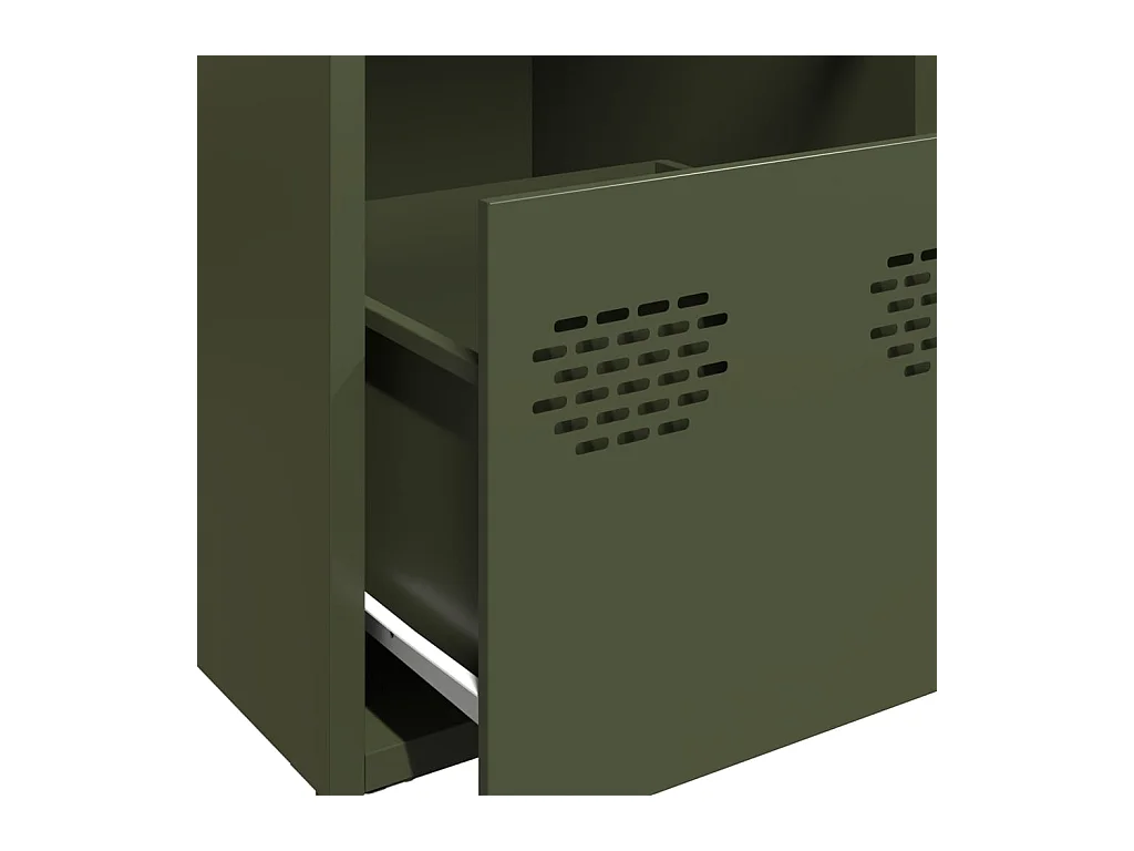 Credenza Verde Oliva 68x39x73,5 cm in Acciaio Laminato a Freddo