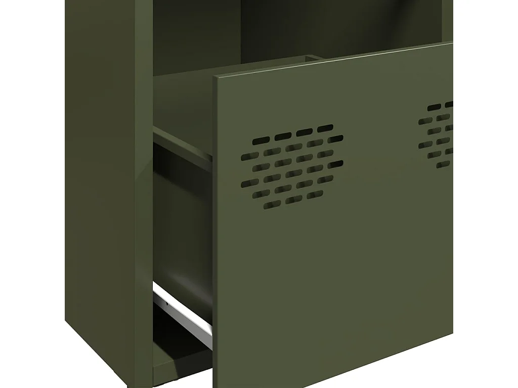 Dressoir 68x39x73,5 cm koudgewalst staal olijfgroen