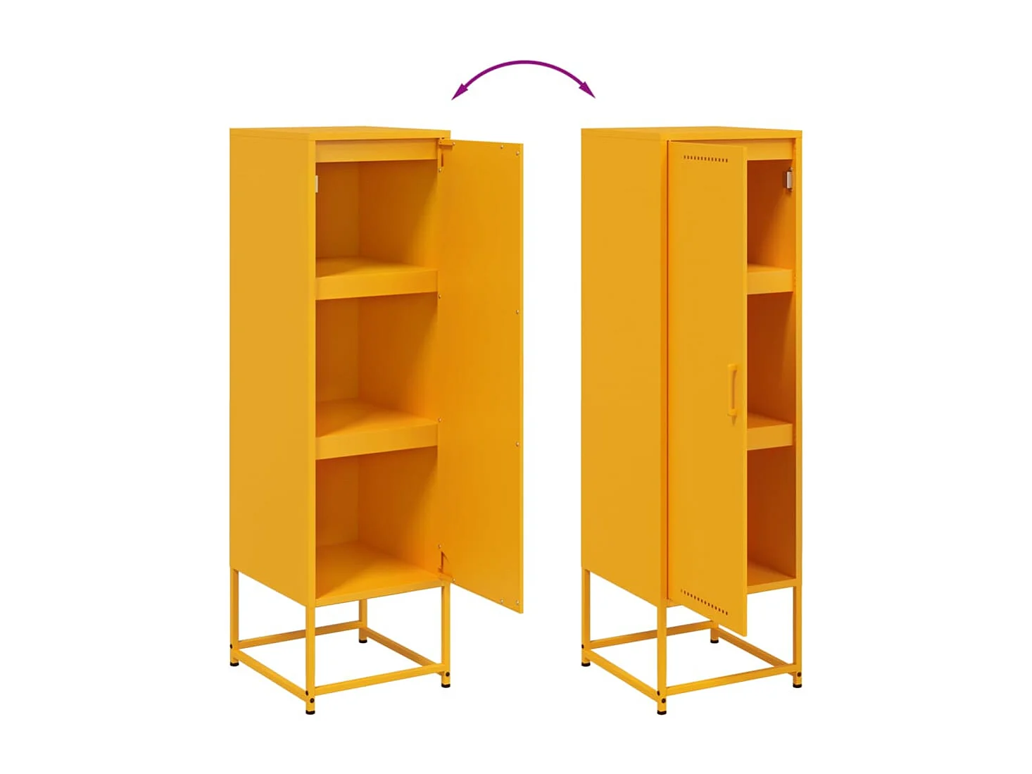 Buffet jaune moutarde 36x39x123 cm acier