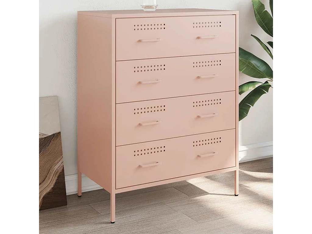 Buffet rose 68x39x89 cm acier