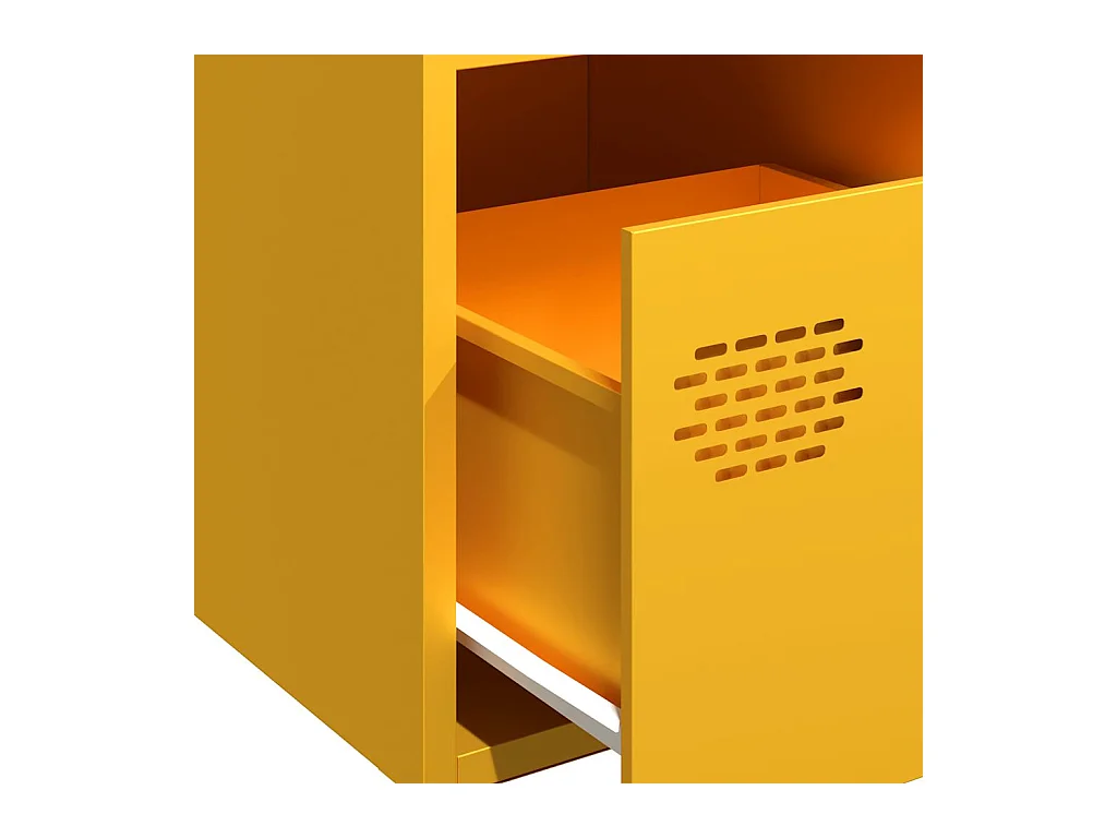 Buffet jaune moutarde 35x39x73,5 cm acier laminé à froid