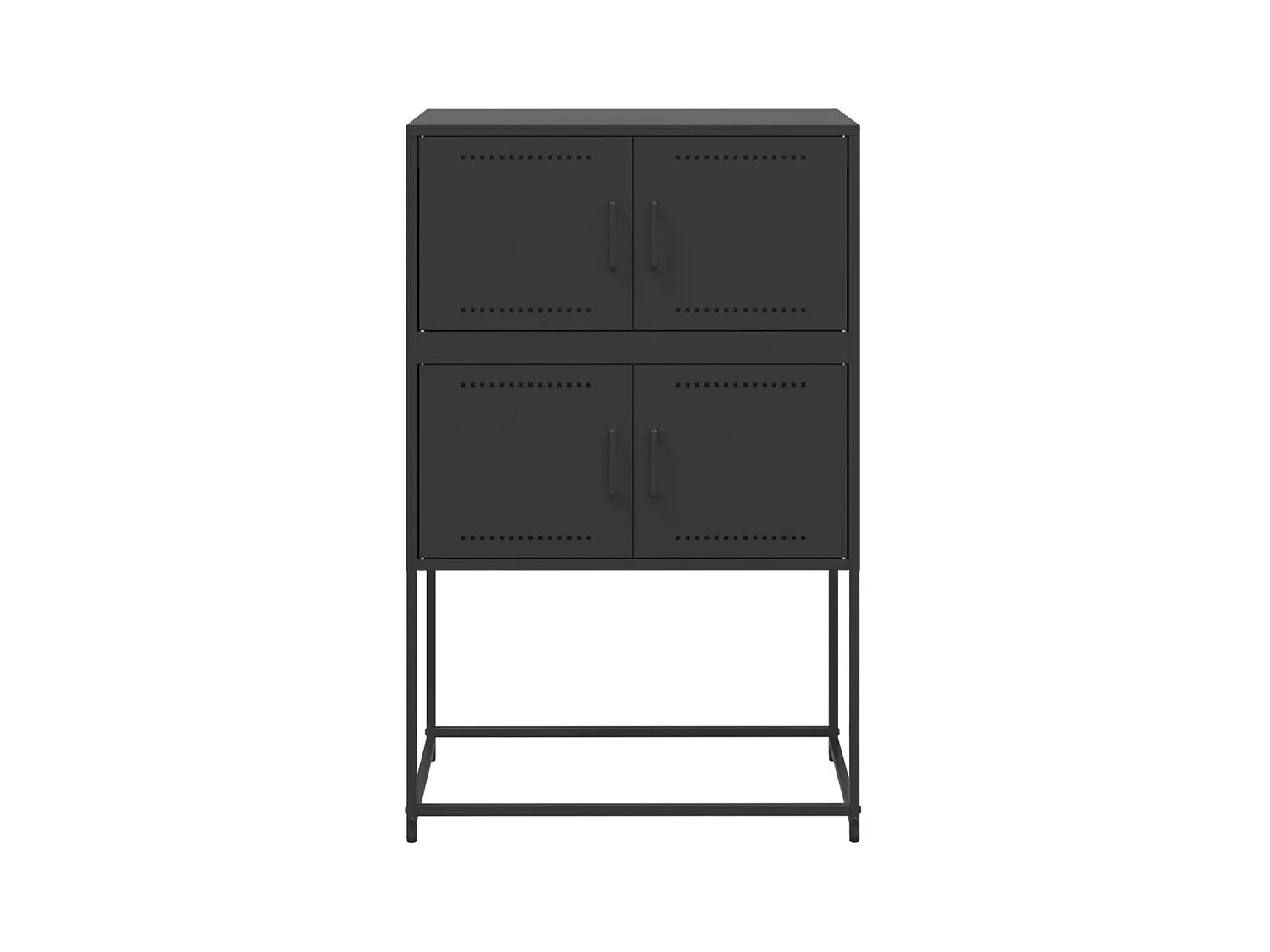 Credenza Nera 68,5x38,5x107 cm in Acciaio