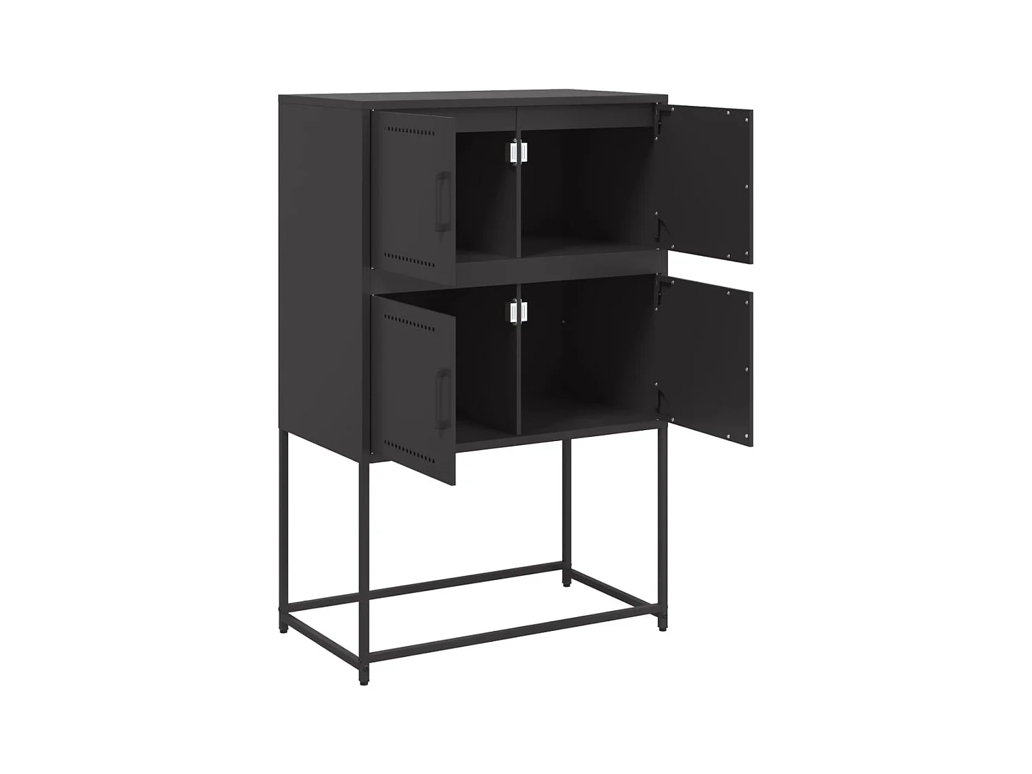 Credenza Nera 68,5x38,5x107 cm in Acciaio