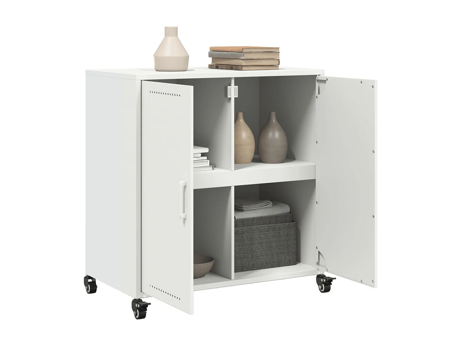 Buffet blanc 68x39x72 cm acier