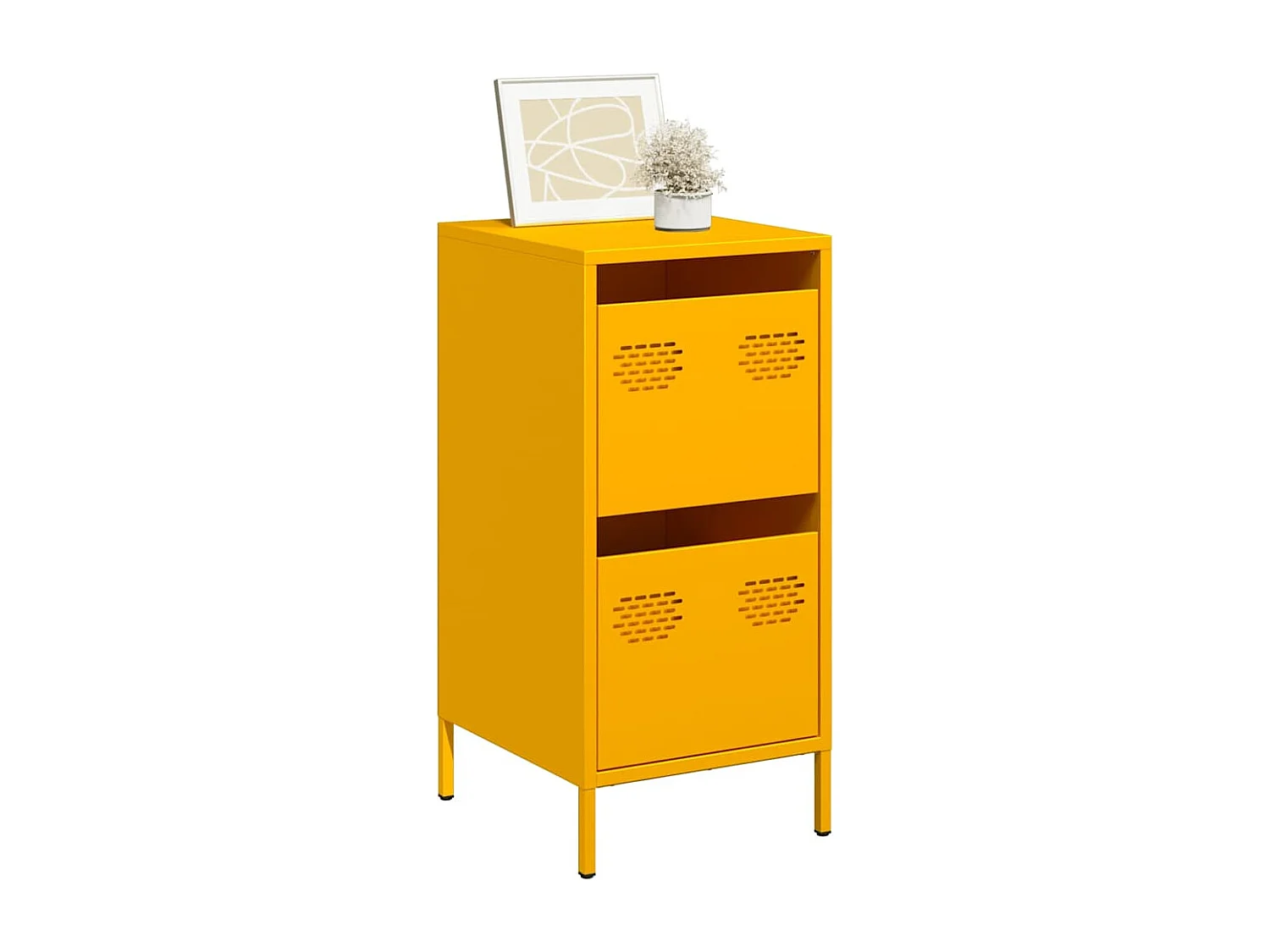 Buffet jaune moutarde 35x39x73,5 cm acier laminé à froid