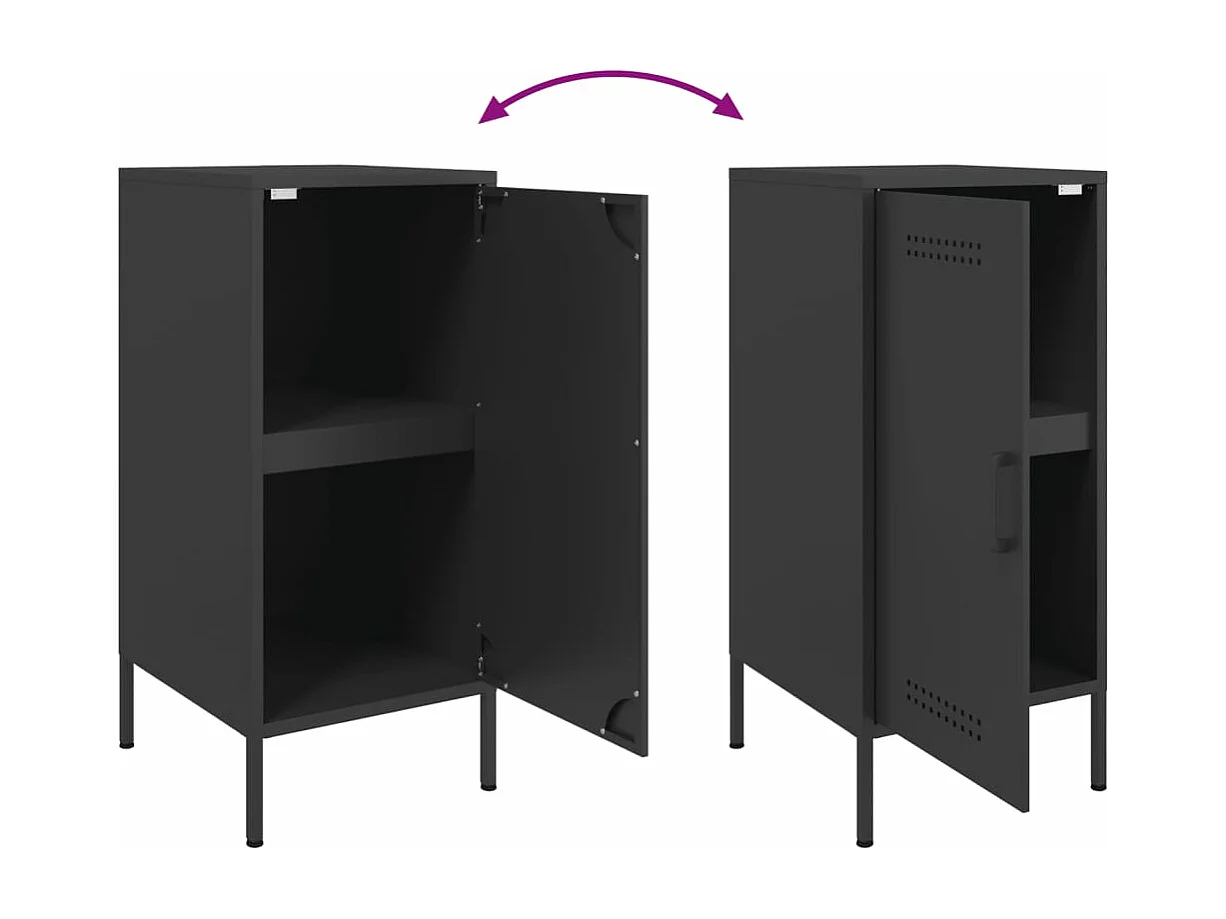 Buffet noir 36x39x79 cm acier