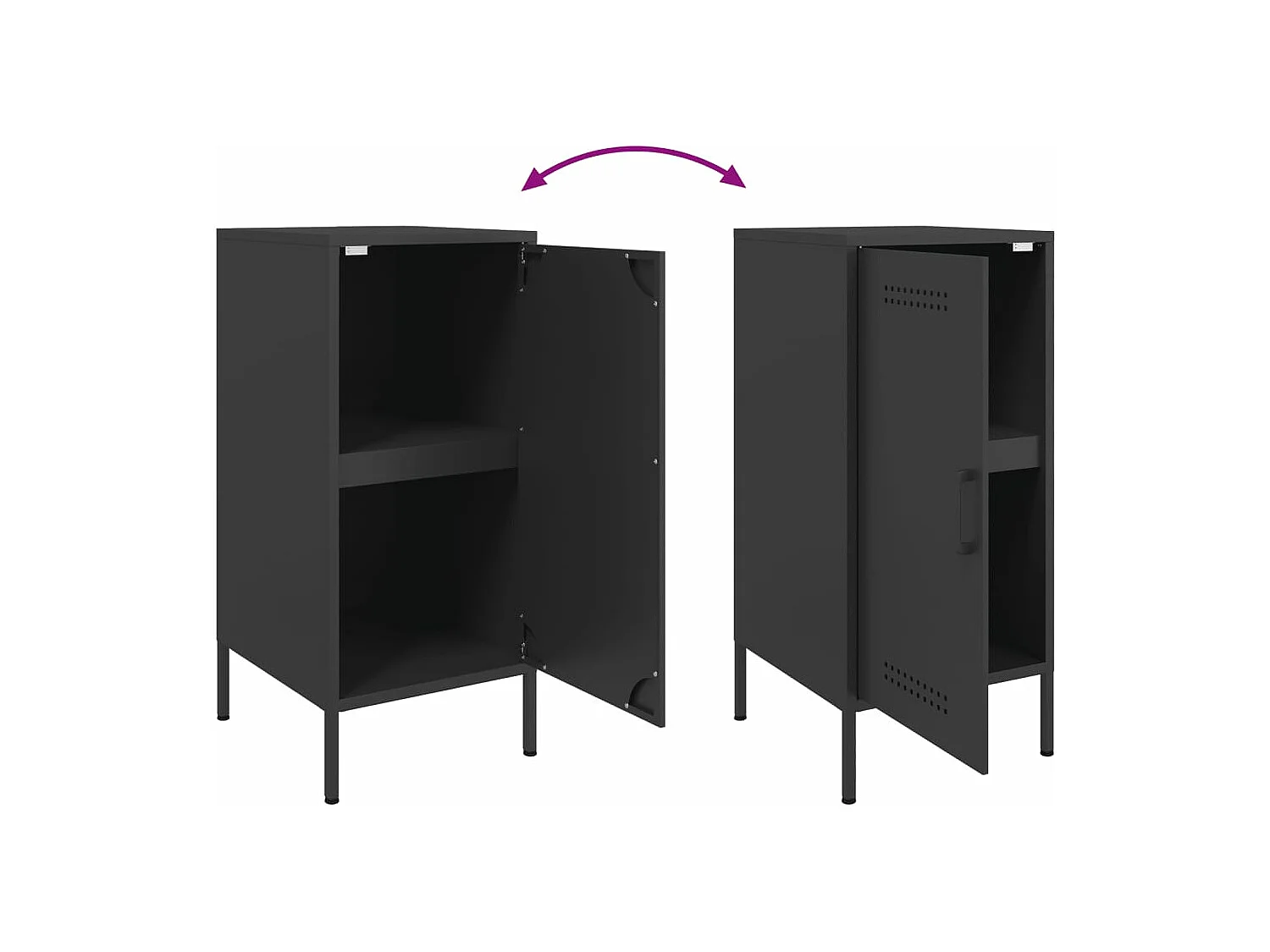 Buffet noir 36x39x79 cm acier