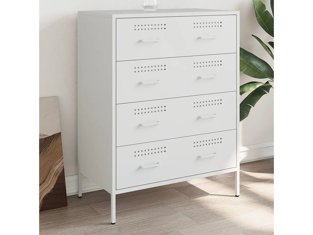 Dressoir 68x39x89 cm staal wit
