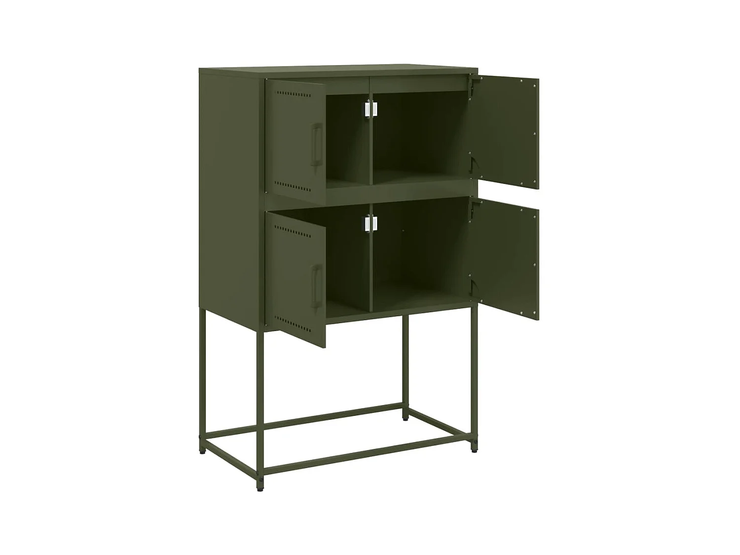 Aparador de acero verde oliva 68,5x38,5x107 cm