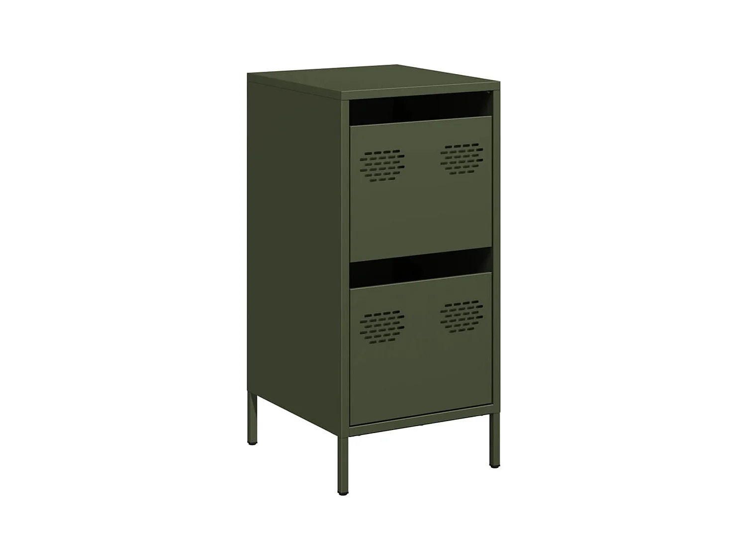 Aparador de acero laminado en frío verde oliva 35x39x73,5 cm