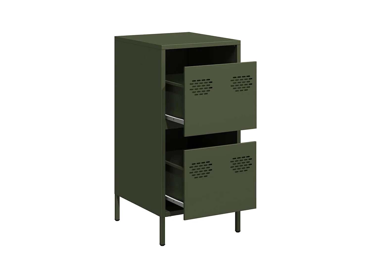 Aparador de acero laminado en frío verde oliva 35x39x73,5 cm