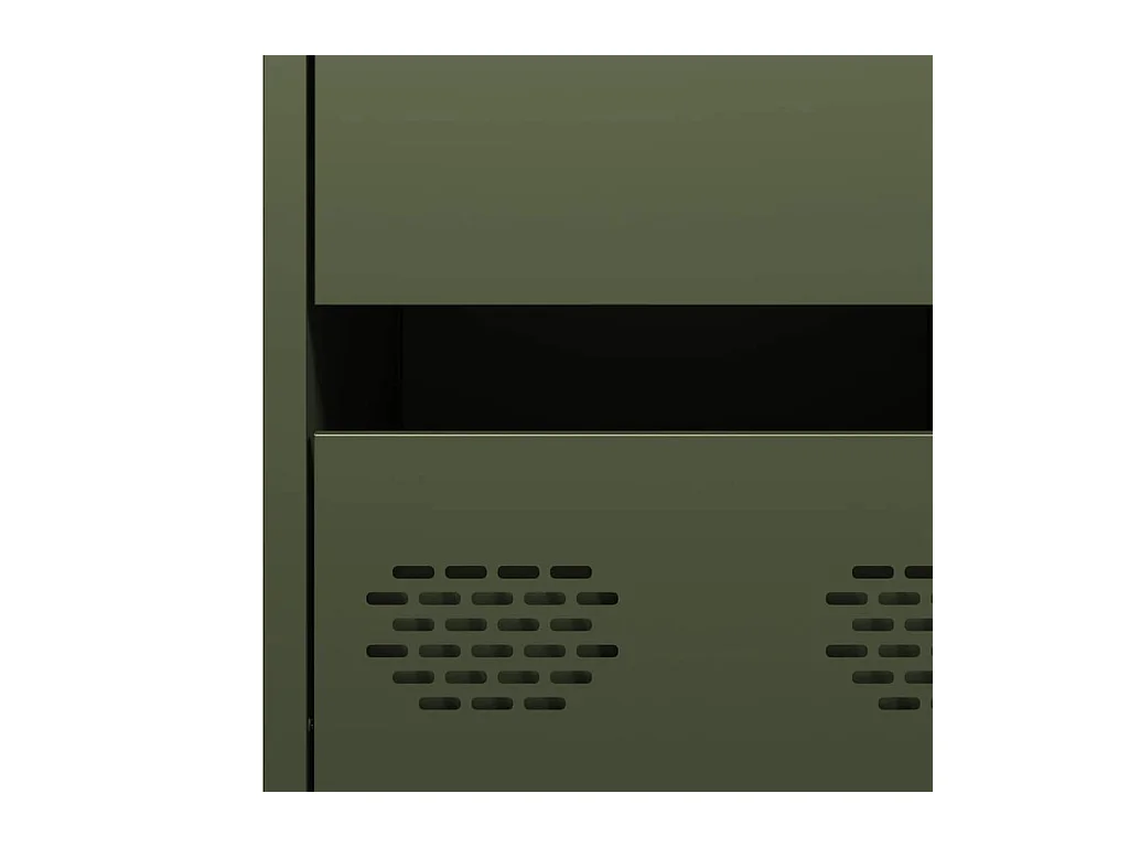 Aparador de acero laminado en frío verde oliva 35x39x73,5 cm
