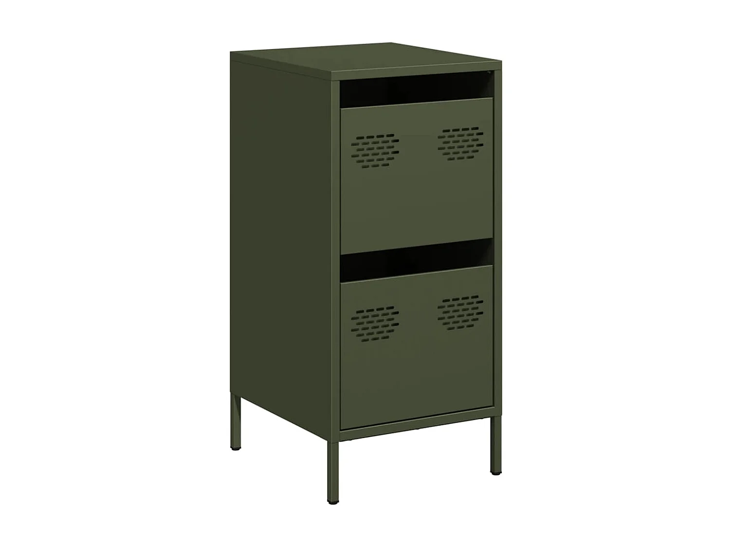 Dressoir 35x39x73,5 cm koudgewalst staal olijfgroen