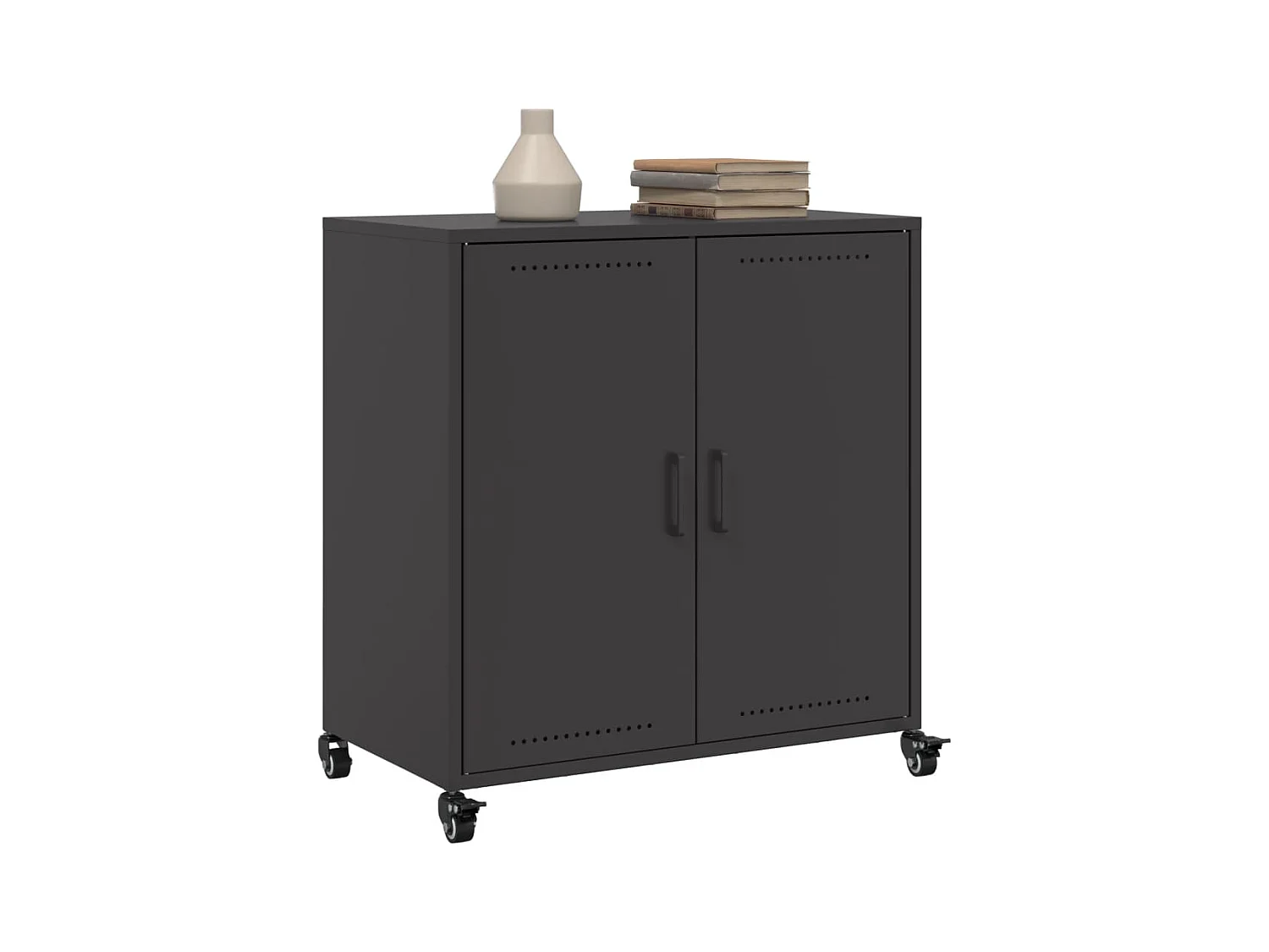 Buffet noir 68x39x72 cm acier