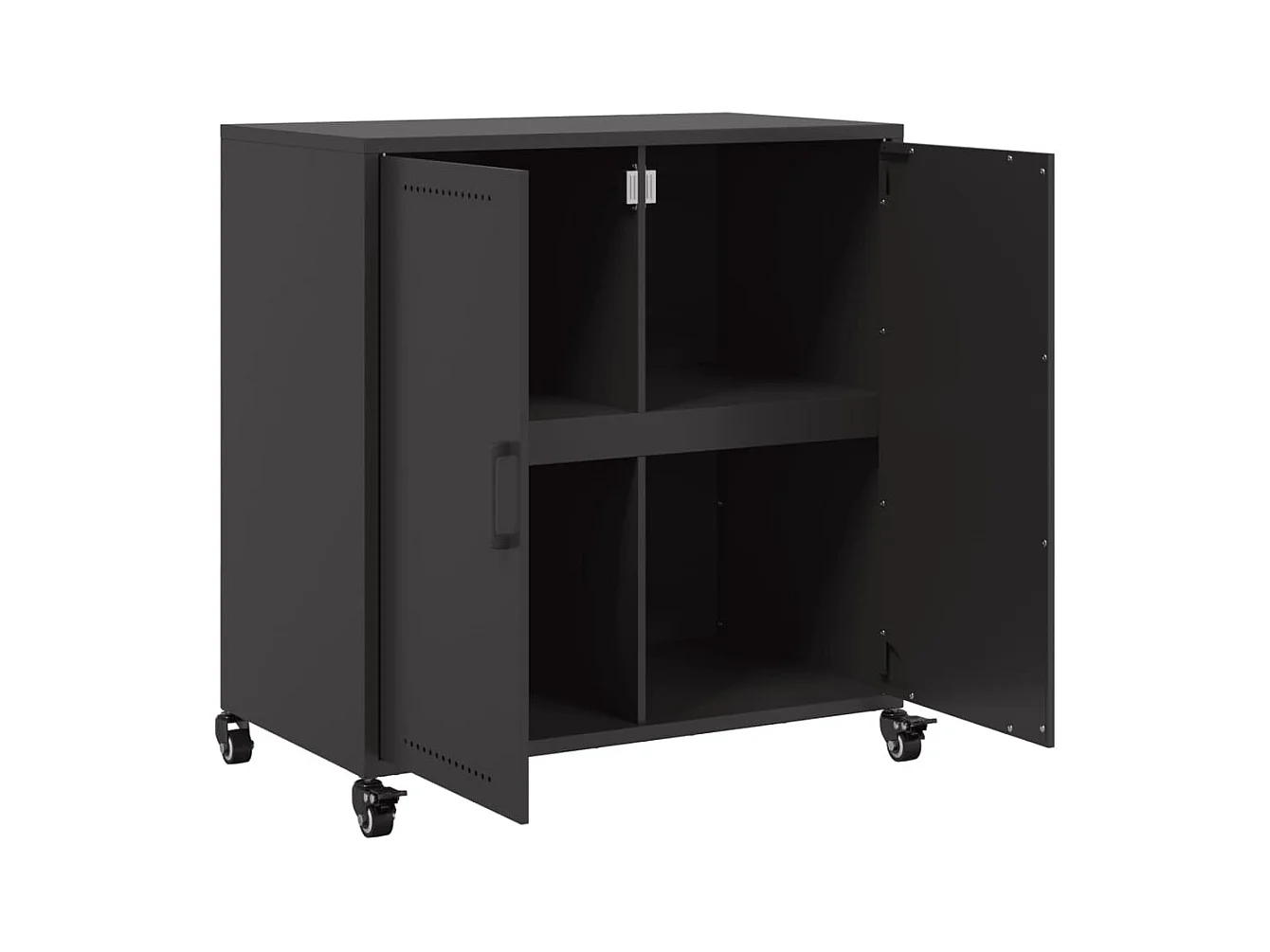 Buffet noir 68x39x72 cm acier