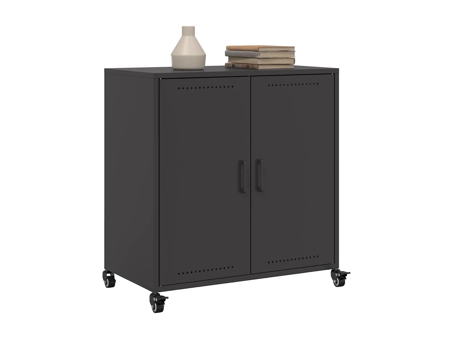 Buffet noir 68x39x72 cm acier