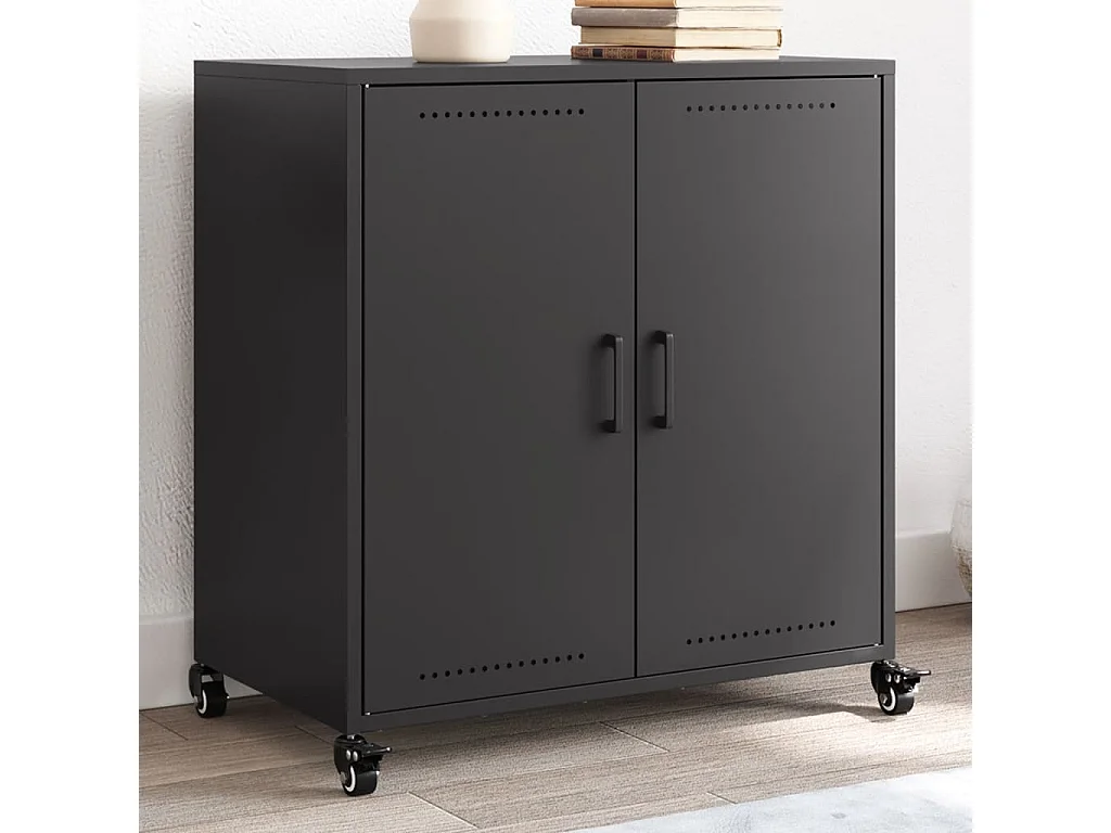 Credenza Nera 68x39x72 cm in Acciaio