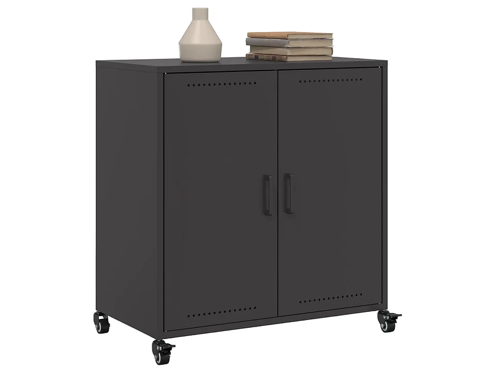 Credenza Nera 68x39x72 cm in Acciaio