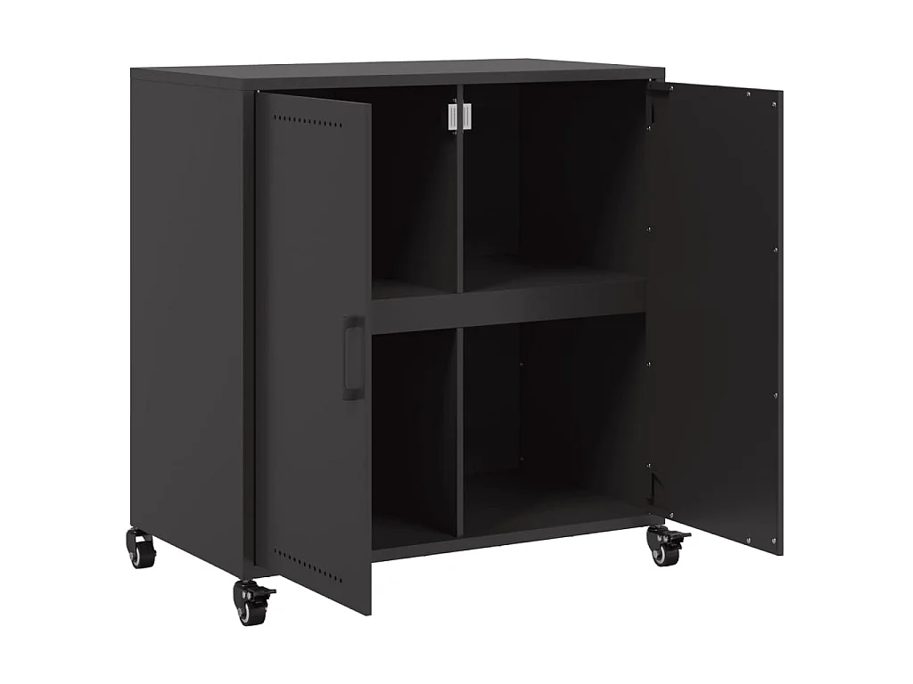 Credenza Nera 68x39x72 cm in Acciaio
