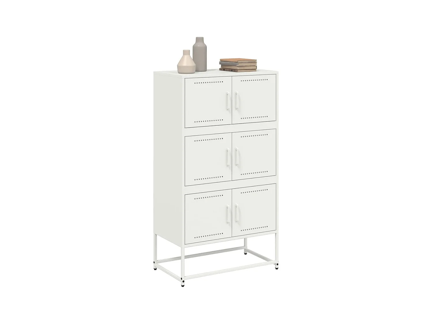 Credenza Bianca 68,5x38,5x123,5 in Acciaio