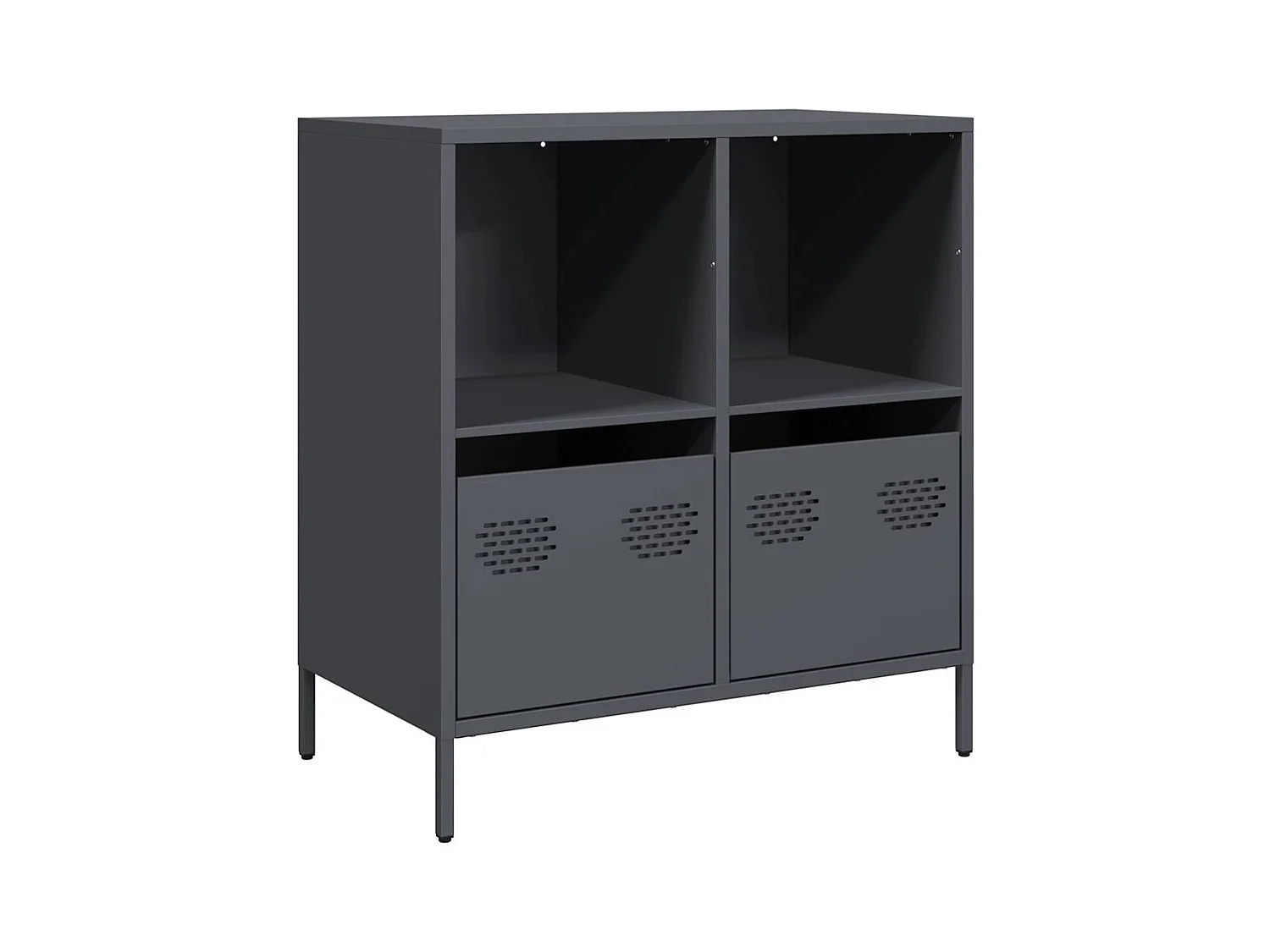 Dressoir 68x39x73,5 cm koudgewalst staal antracietkleurig