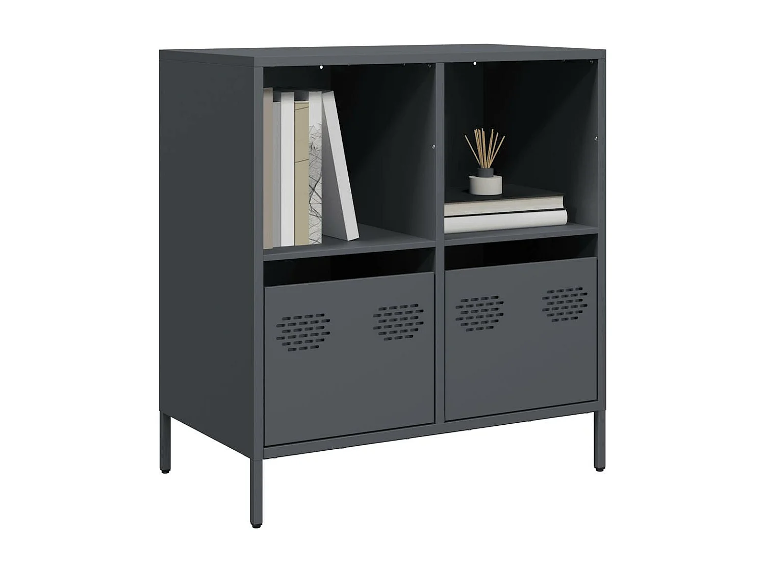 Buffet anthracite 68x39x73,5 cm acier laminé à froid