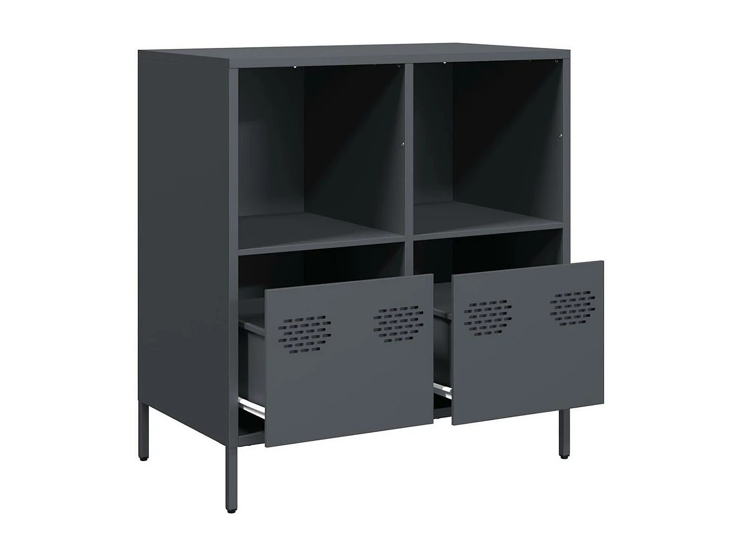 Buffet anthracite 68x39x73,5 cm acier laminé à froid