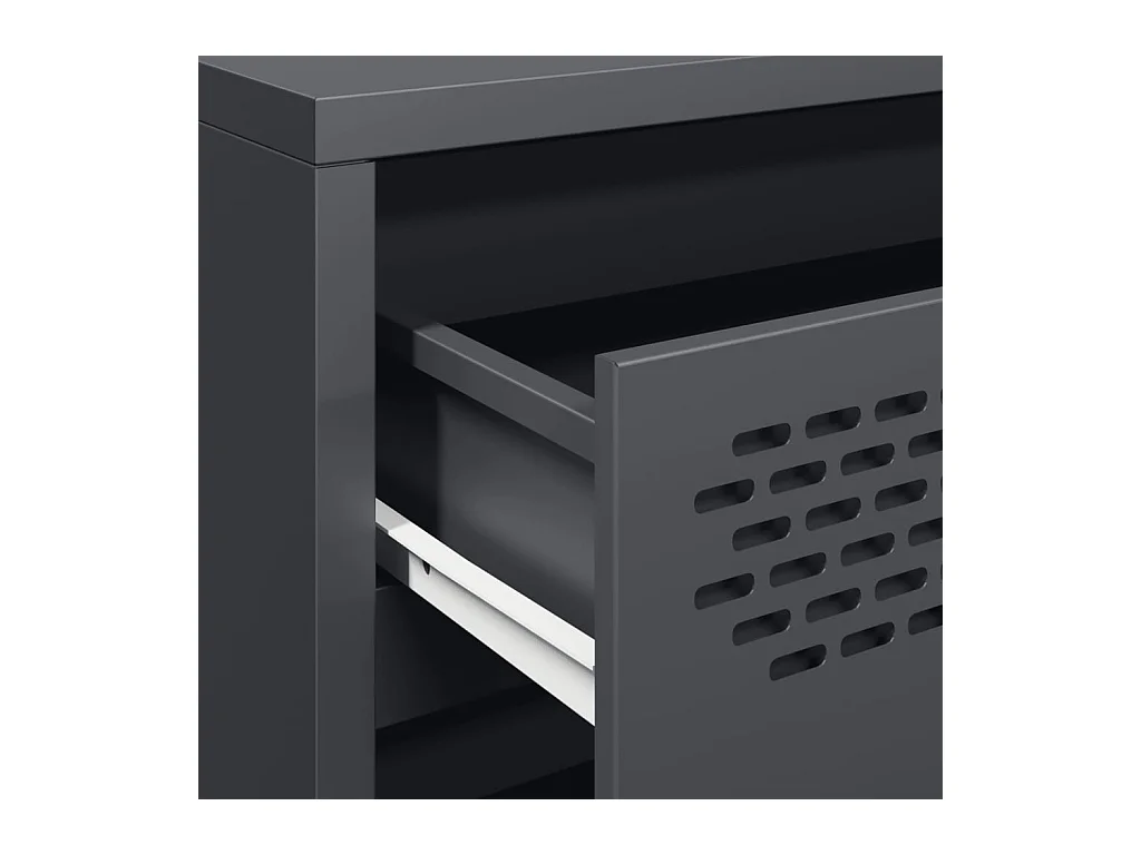 Credenza Antracite 68x39x58,5 cm in Acciaio Laminato a Freddo