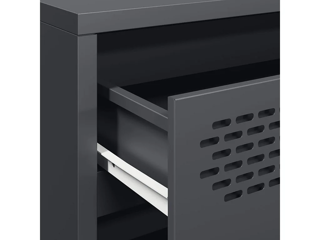 Credenza Antracite 68x39x58,5 cm in Acciaio Laminato a Freddo