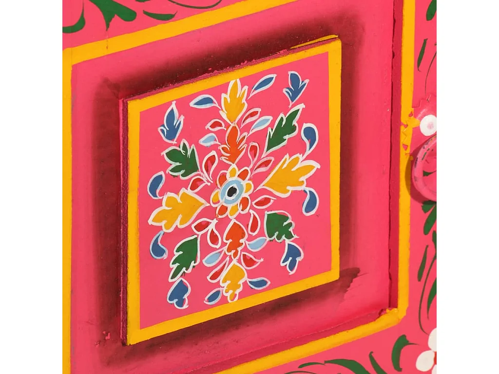 Sideboard Massivholz Mango Rosa Handbemalt