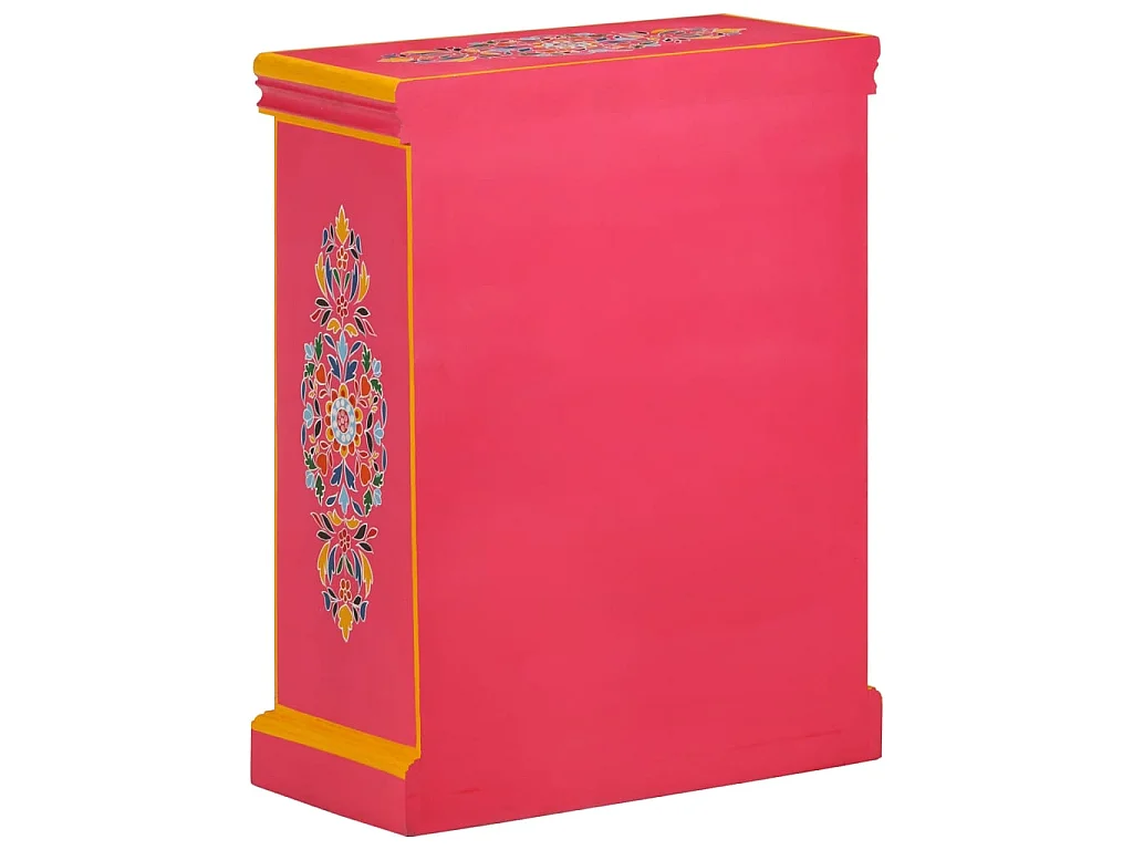 Buffet Bois massif de manguier Peinture rose à la main