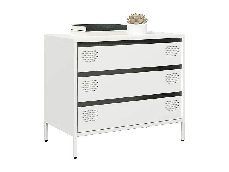 Sideboard Weiß 68x39x58,5 cm Kaltgewalzter Stahl