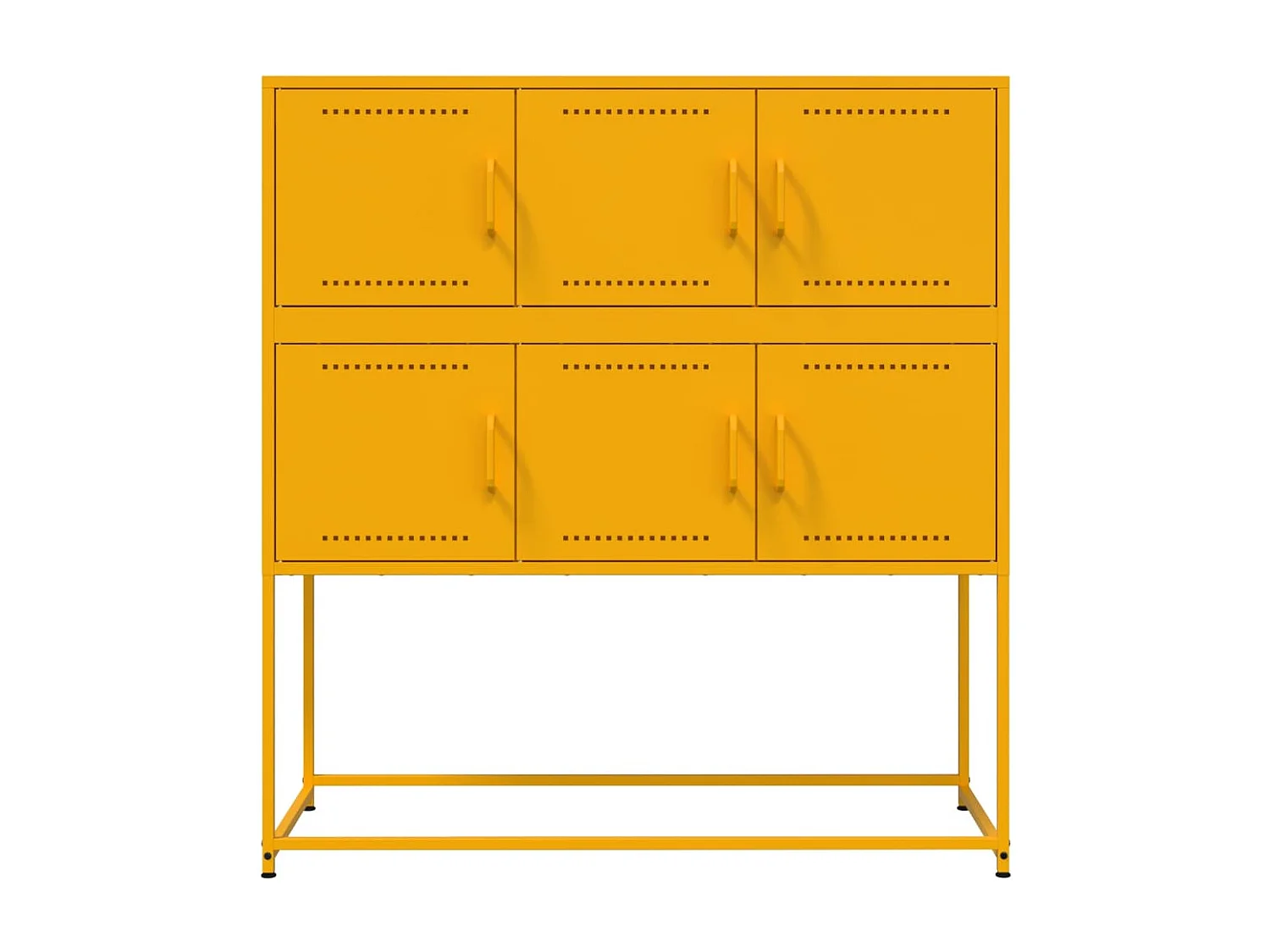 Dressoir 100,5x39x107 cm staal mosterdgeel