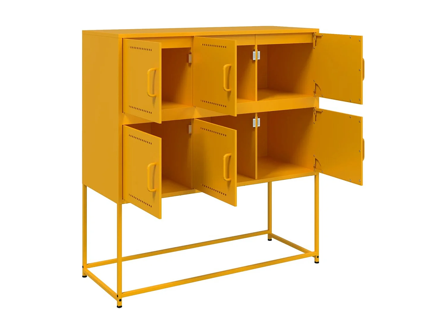 Dressoir 100,5x39x107 cm staal mosterdgeel