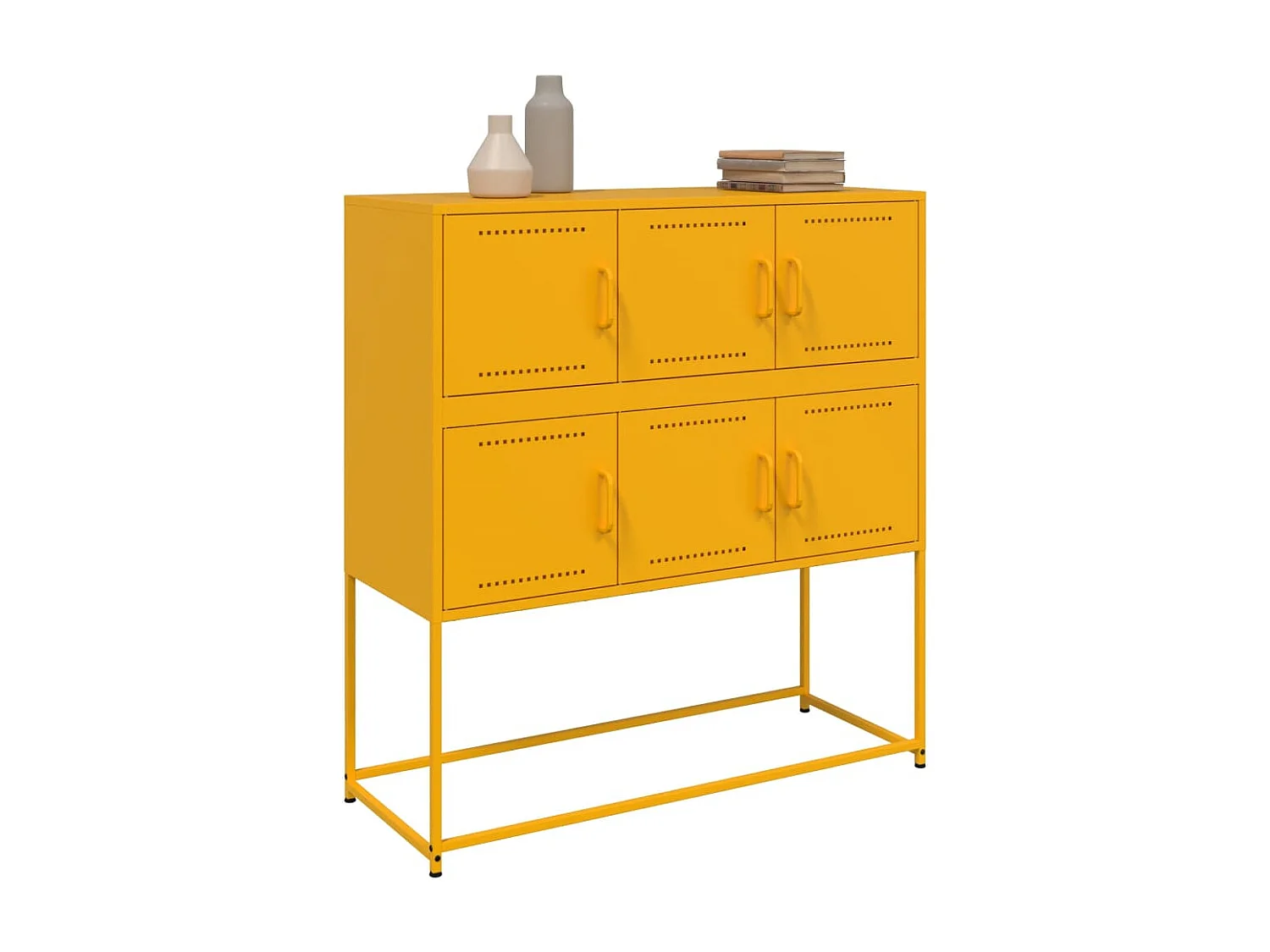 Aparador 100,5x39x107 cm aço amarelo mostarda