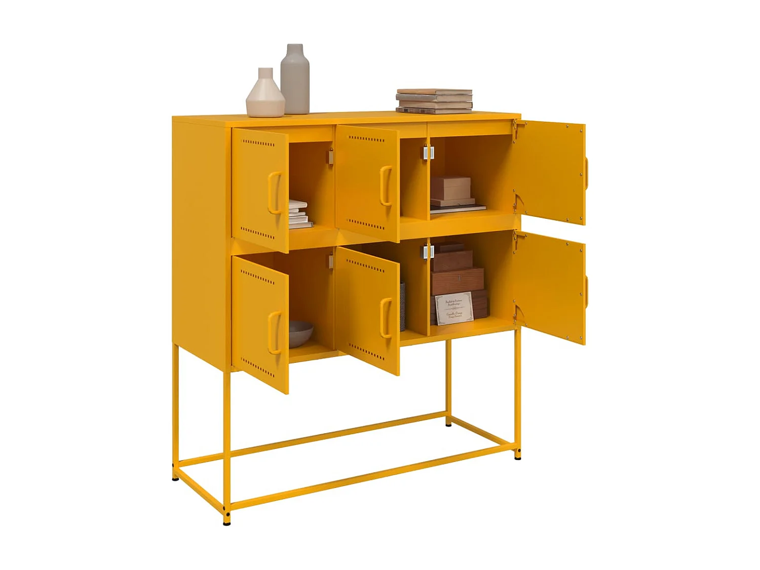 Aparador 100,5x39x107 cm aço amarelo mostarda