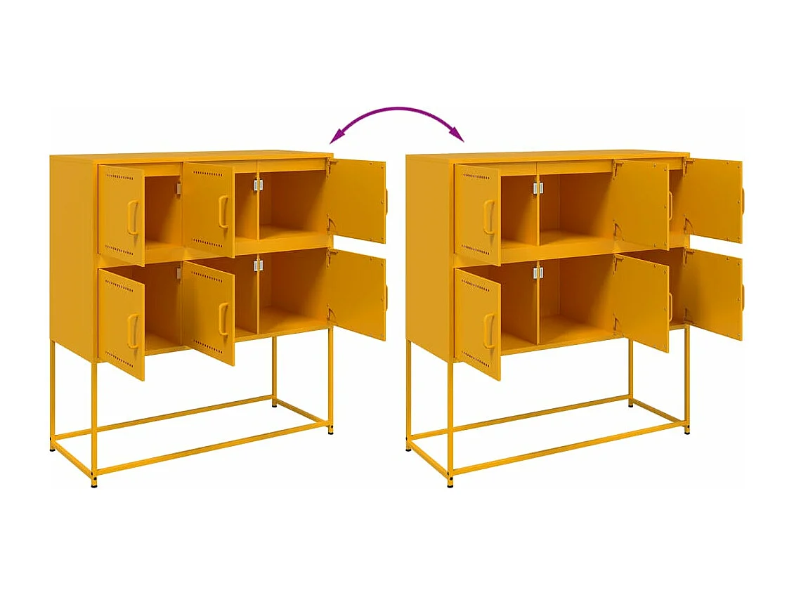 Aparador 100,5x39x107 cm aço amarelo mostarda