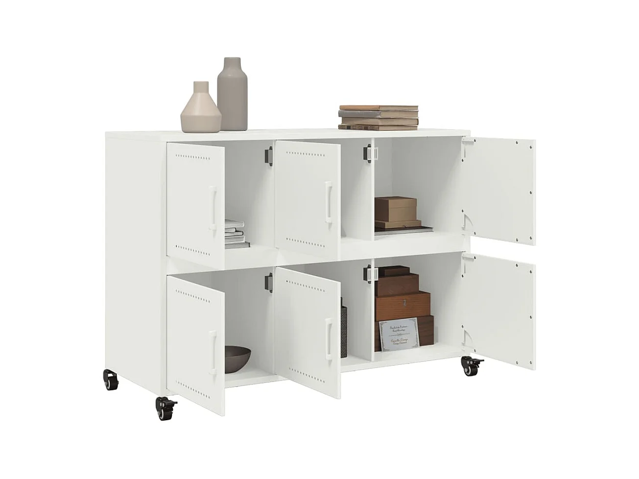 Buffet blanc 100,5x39x72 cm acier